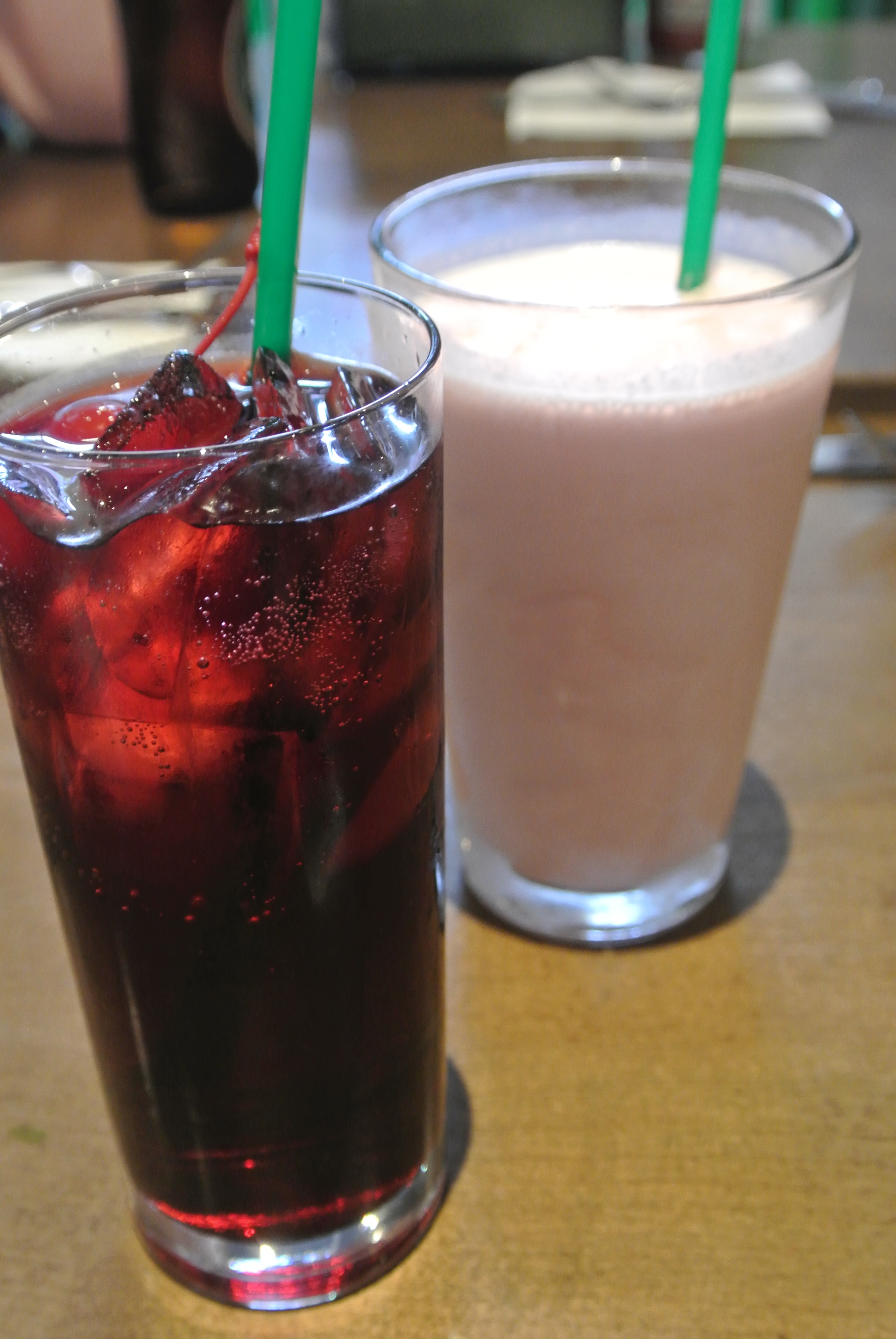 Cocktails - Cherry Coke and Blueberry Pie adult shake.