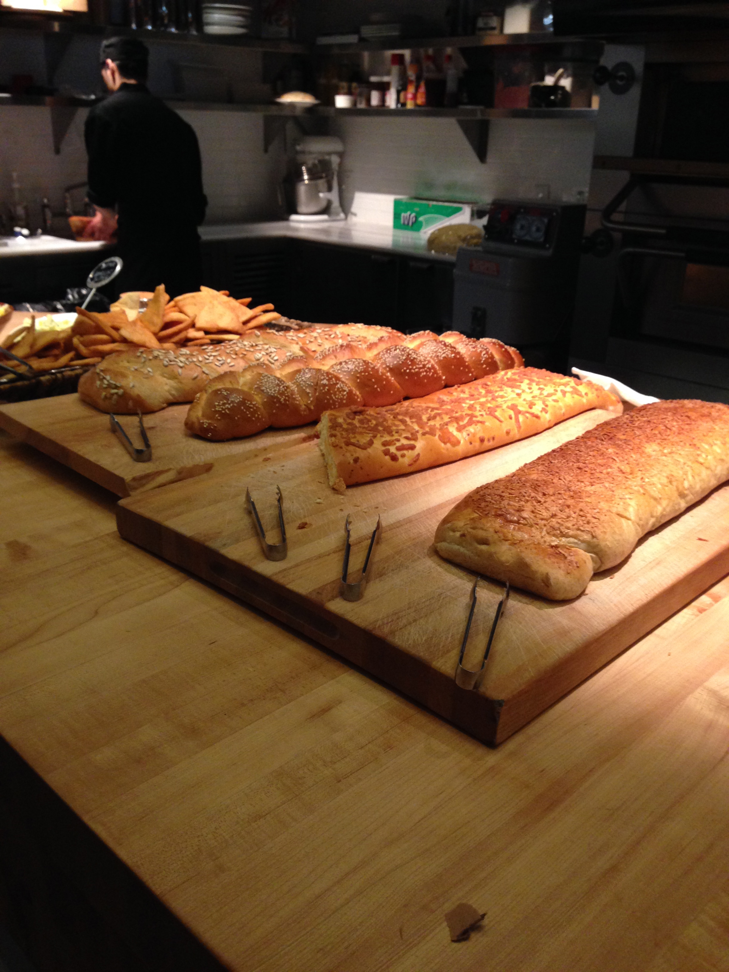 The bread station.