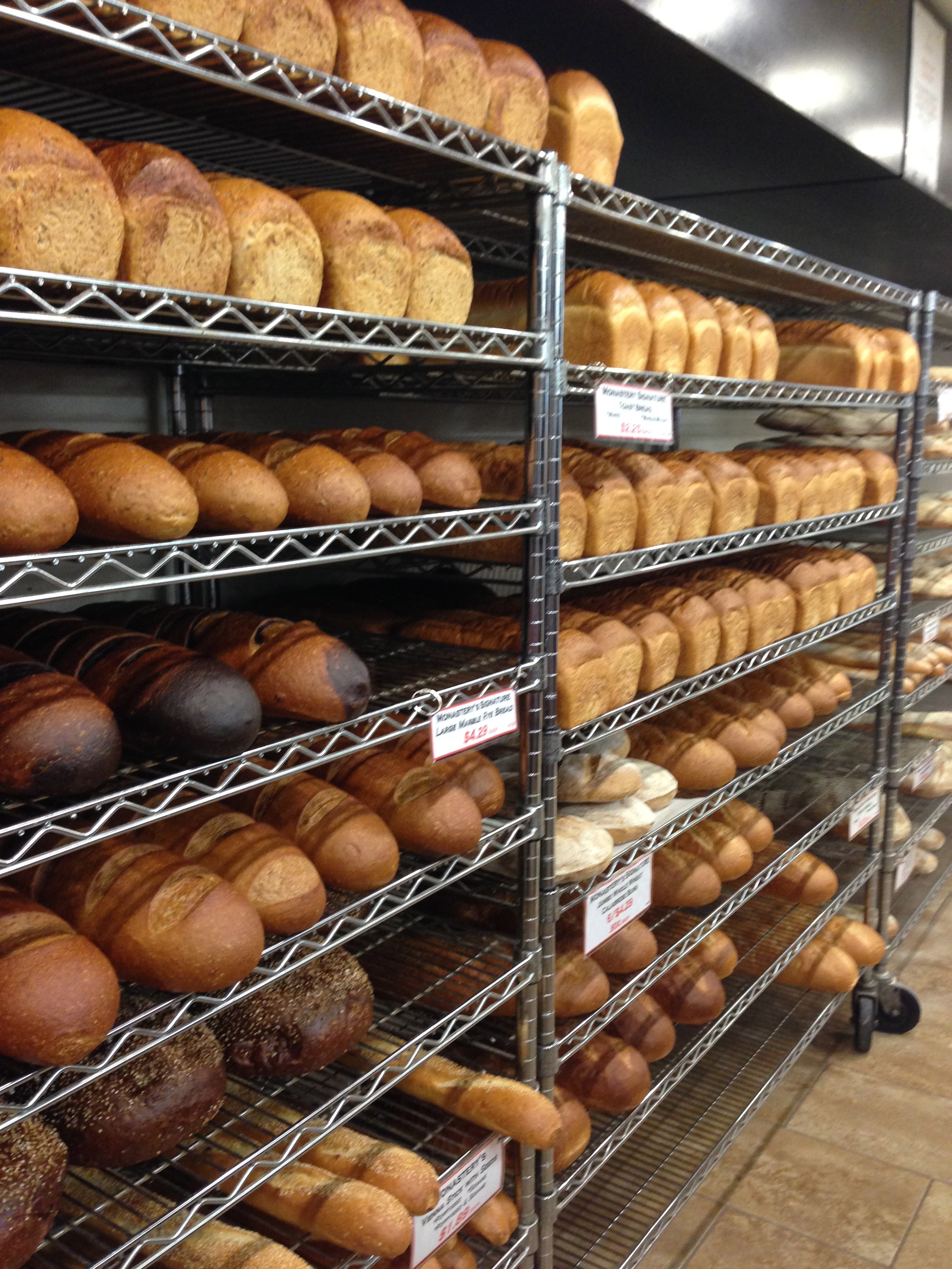 Loaves of artisan bread.